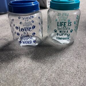 Blue and Teal Pet Treat Jars